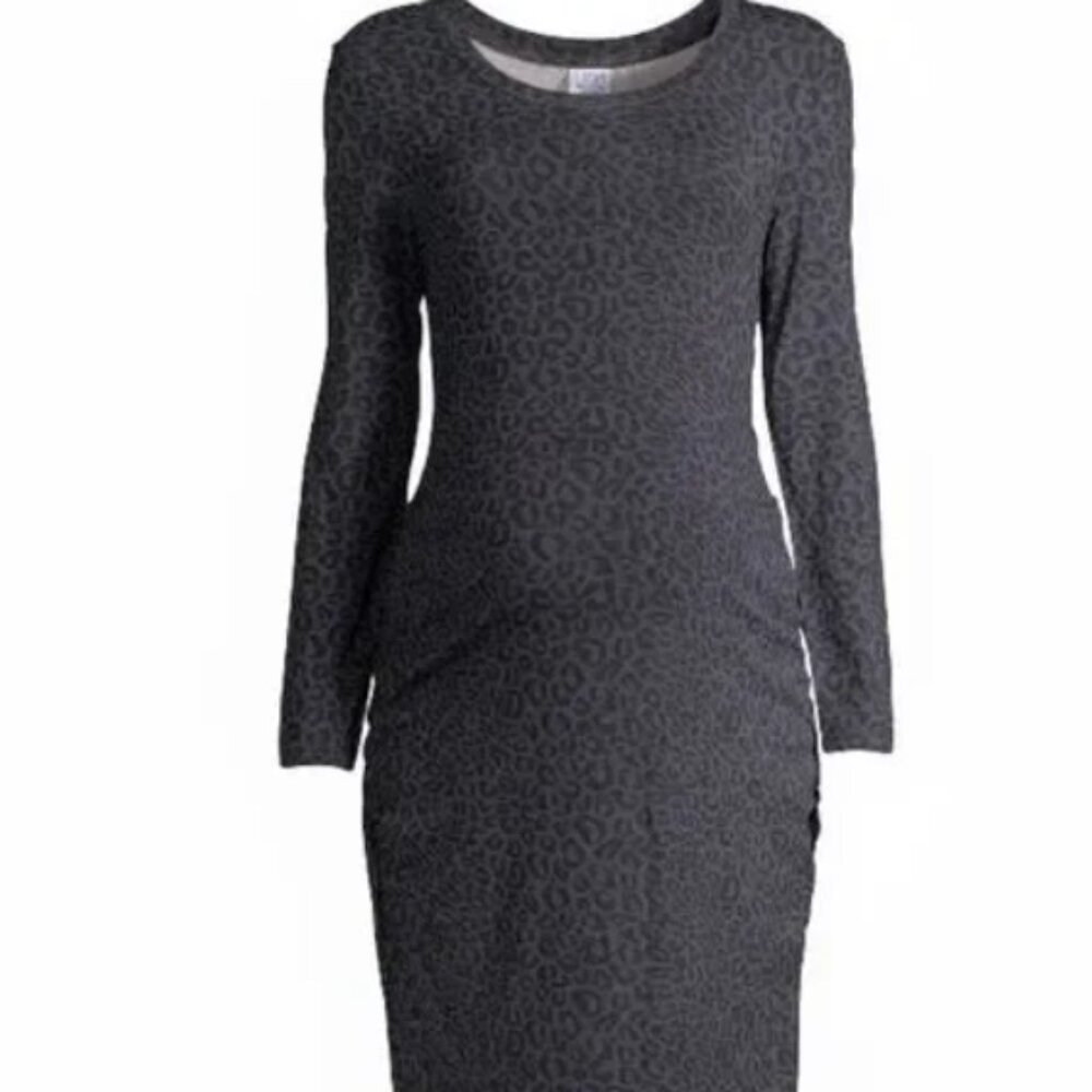 Time & Tru NWT Long Sleeve Maternity Dress Animal Print 680